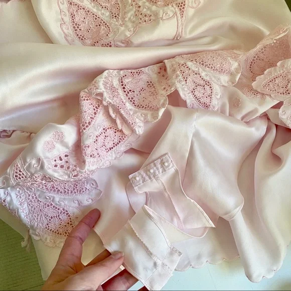 Vintage Victoria’s Secret 70s 80s Pink Teddy Top Lingerie Bodysuit Onesie Romper - Picture 7 of 8